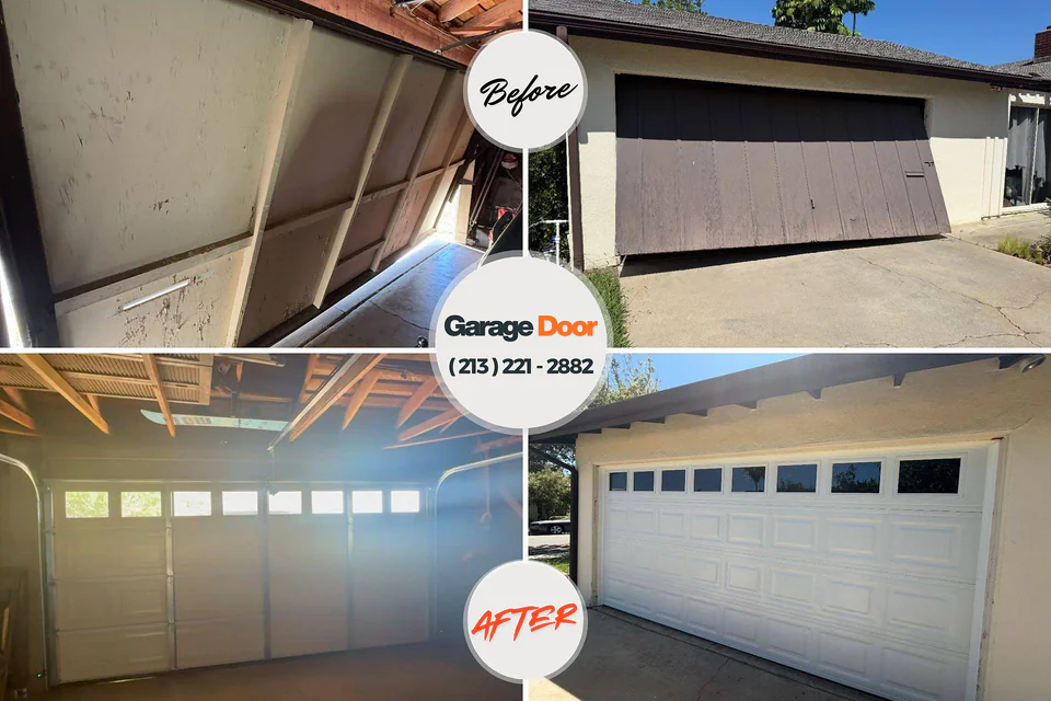 Before and after: garage door installation South Kensington, MD